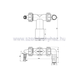 Alcaplast duplacsonk visszacsapszelepes 40/32/8-23mm csonkkal