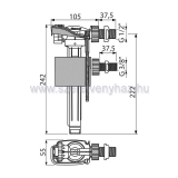 Alcaplast feltltszelep 3/8