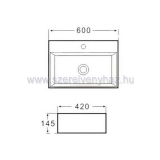 Artist mosd� sz�gletes csaplyukas 60x42x14,5cm pultra, falra
