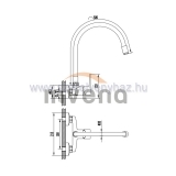 Invena verso mosogatcsaptelep fali szrke m16357-9