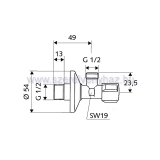 Schell comfort sarokszelep 1/2