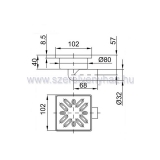 Zuhanytlca szifon oldals 32-es csvel 100-100