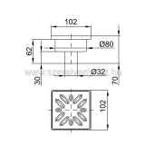 Zuhanytlca szifon alss 32-es csvel 100-100