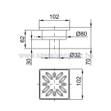 Zuhanytlca szifon alss 100-100