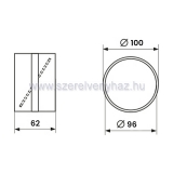 Vents visszacsap 96mm pvc